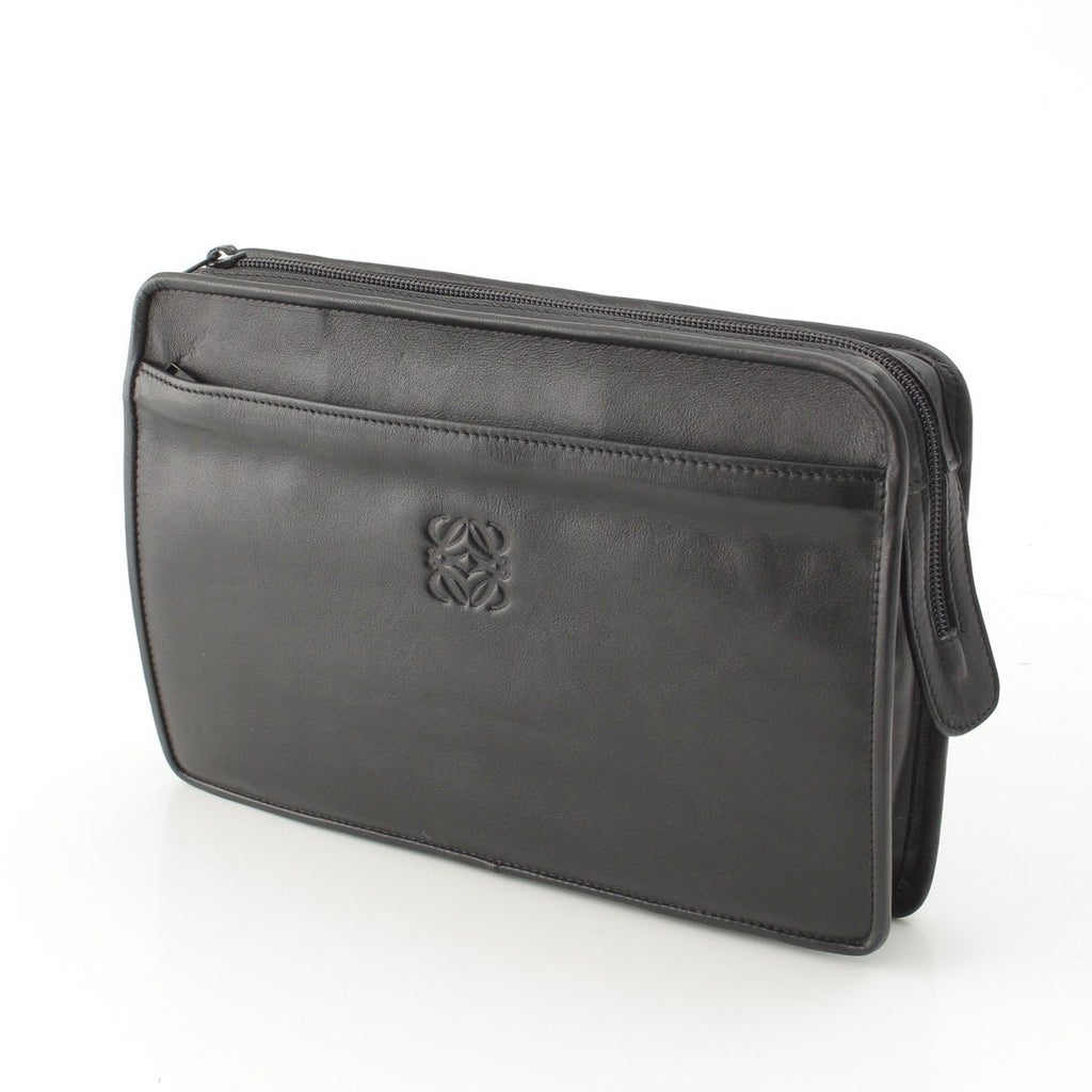 Loewe Leather Anagram Clutch Black — view 2