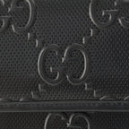Gucci Leather GG Embossed Shoulder Bag Pouch Black — view 7
