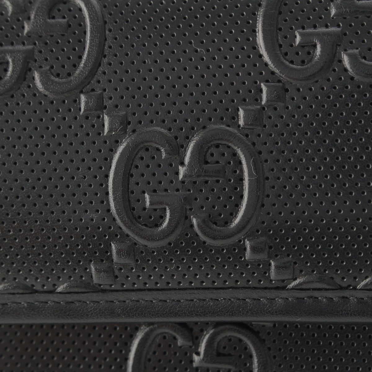 Gucci Leather GG Embossed Shoulder Bag Pouch Black — view 7