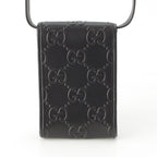 Gucci Leather GG Embossed Shoulder Bag Pouch Black — view 4