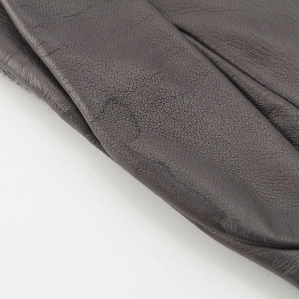 Chanel Lambskin Logo Gloves Gray 7.5 — view 8
