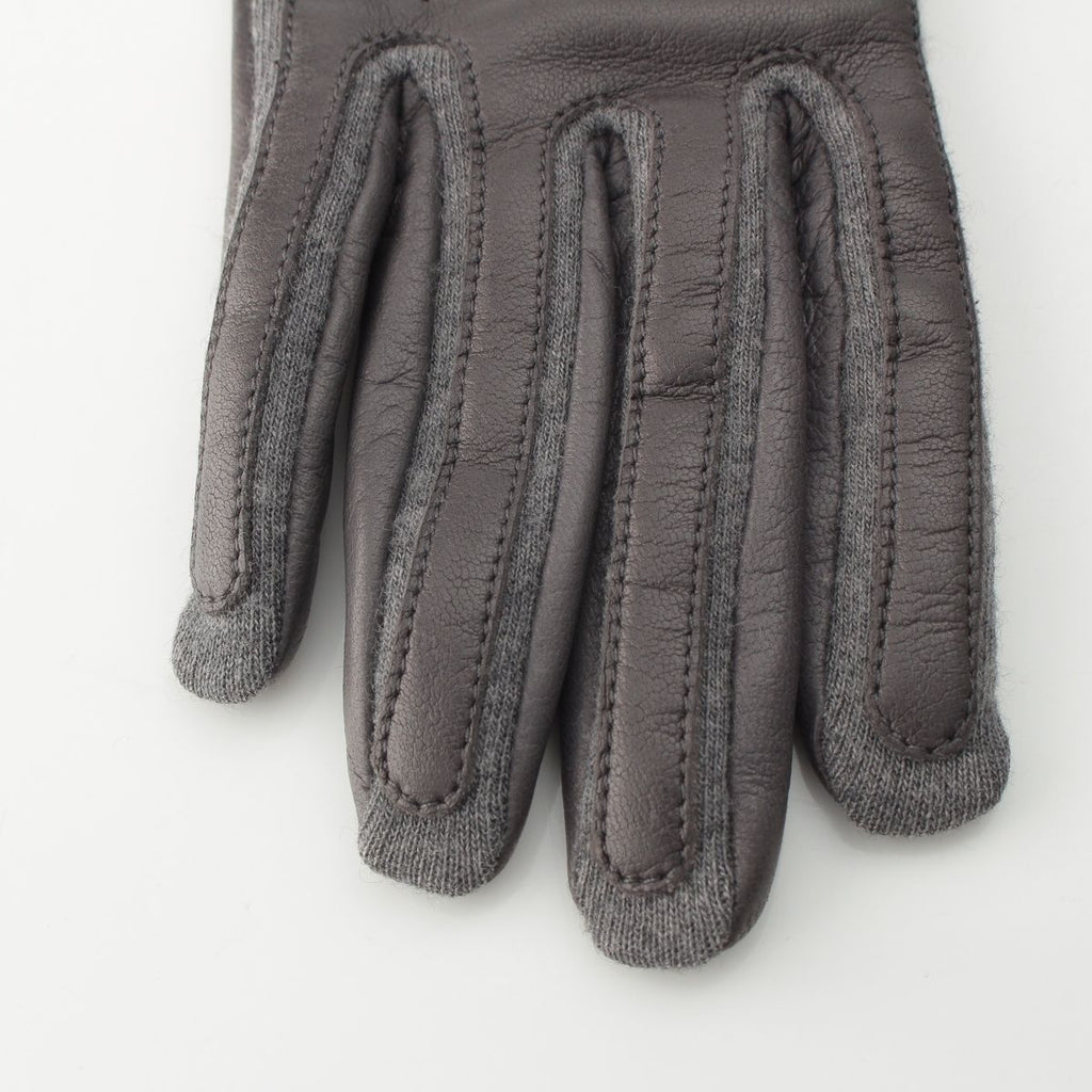 Chanel Lambskin Logo Gloves Gray 7.5 — view 3