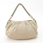 Prada Cervo Lux Chain Leather Hobo Gradient Shoulder Bag Ivory Pink Beige — view 4