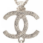 Chanel Metal Pearl CC Logo Rhinestone Necklace Silver — view 7