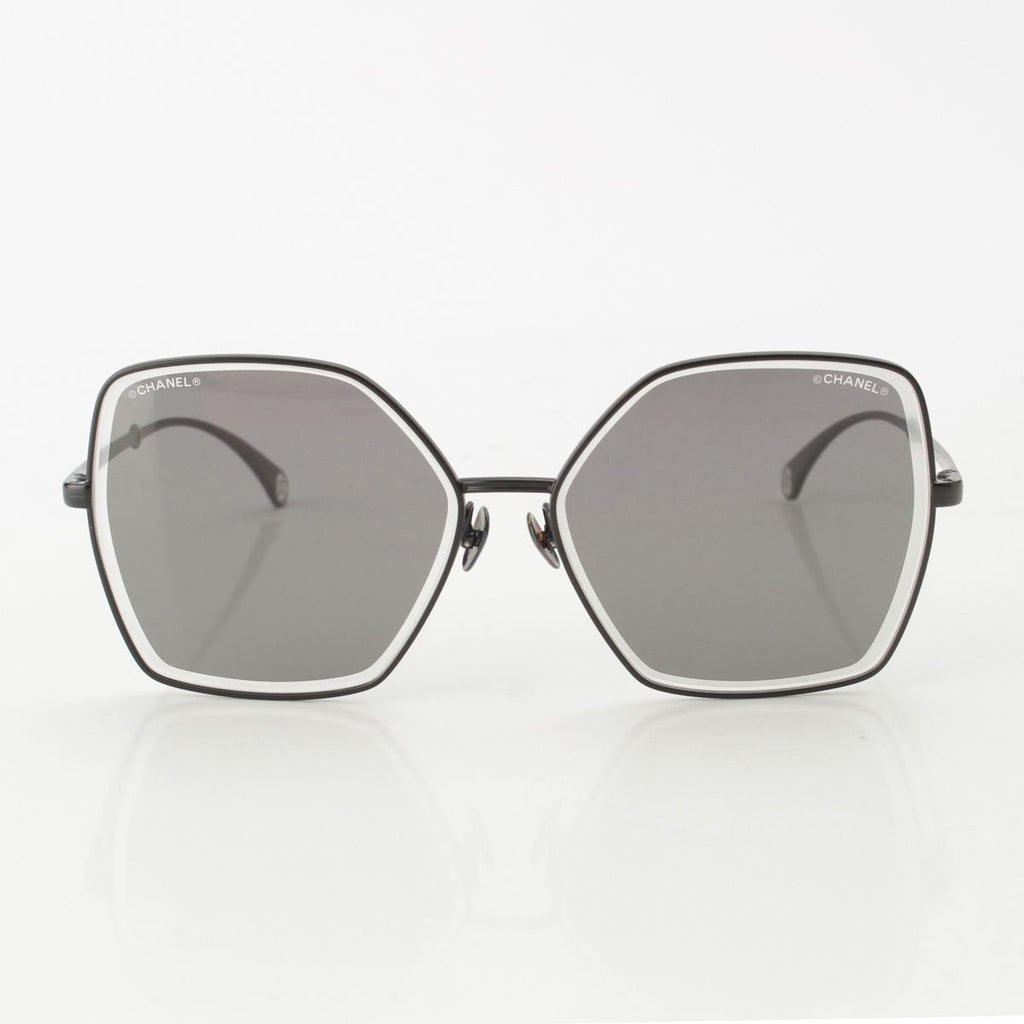Chanel Acetate Pearl Butterfly Shape Chain Sunglasses Eyewear Black — view 4