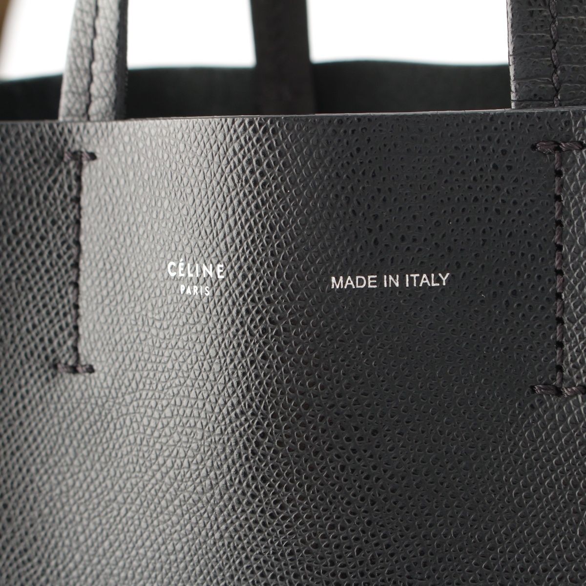 Celine Vertical Cabas Leather Handbag 2-Way Shoulder Black — view 7