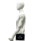 Prada Cahier Logo Leather Chain Mini Shoulder Bag Pochette Black — view 2