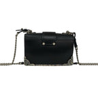 Prada Cahier Logo Leather Chain Mini Shoulder Bag Pochette Black — view 3