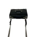 Prada Cahier Logo Leather Chain Mini Shoulder Bag Pochette Black — view 4