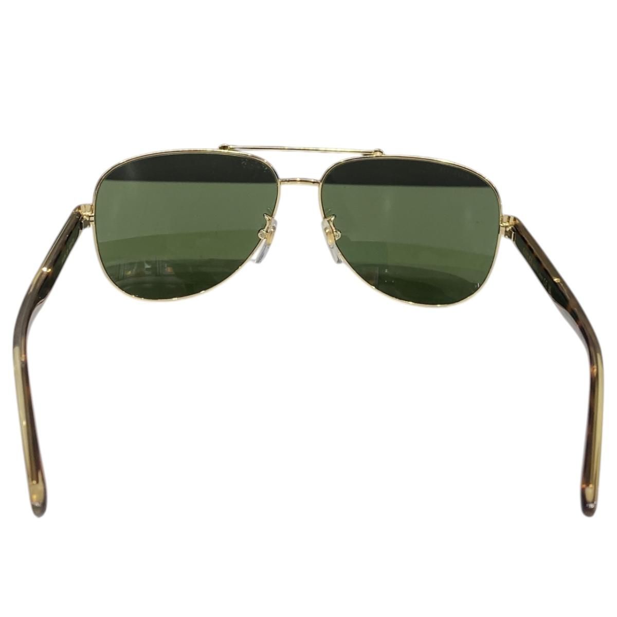 Gucci Sunglasses Web Stripe Frame Logo Tortoiseshell Green Brown Eyewear — view 5