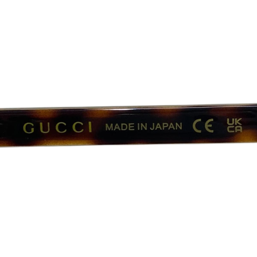 Gucci Sunglasses Web Stripe Frame Logo Tortoiseshell Green Brown Eyewear — view 8