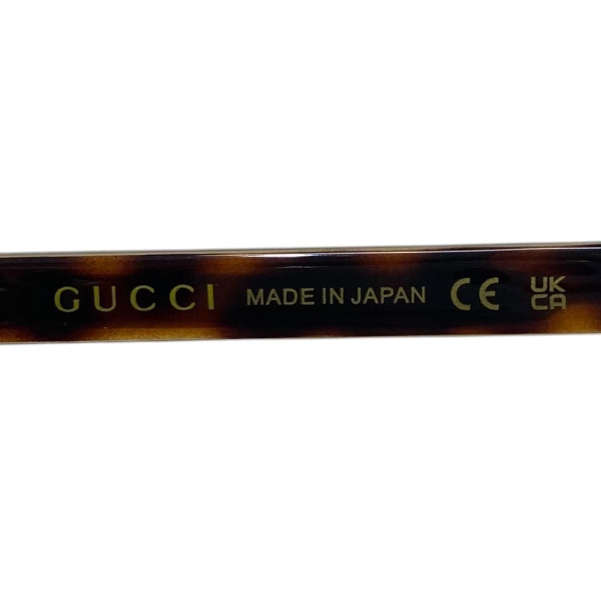 Gucci Sunglasses Web Stripe Frame Logo Tortoiseshell Green Brown Eyewear — view 8
