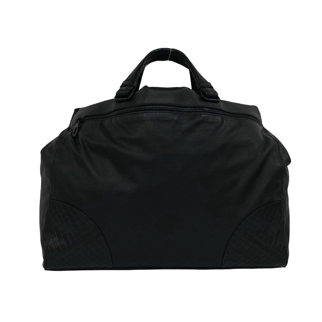 Bottega Veneta Intrecciato Leather Boston Bag Black — view 3