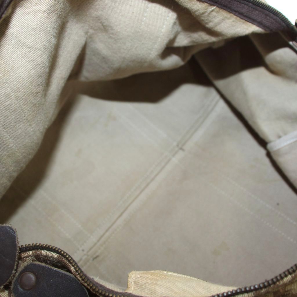 Dior Vintage Boston Bag Trotter Pattern Logo Leather Canvas Brown — view 6