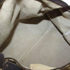 Dior Vintage Boston Bag Trotter Pattern Logo Leather Canvas Brown — view 6
