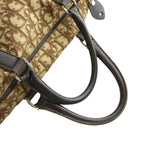 Dior Vintage Boston Bag Trotter Pattern Logo Leather Canvas Brown — view 3