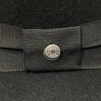 Hermes Hat Rope Hat Wool Black Silver Logo 59 Felt Cotton — view 6