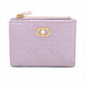Dior Cannage Heart Dahlia Leather Bifold Wallet Compact