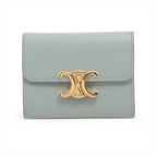 Celine Triomphe Small Flap Wallet Leather Trifold Compact