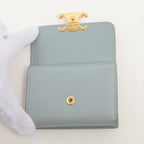 Celine Triomphe Small Flap Wallet Leather Trifold Compact — view 3