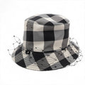 Dior Check Pattern Tulle Veil Bucket Hat 58