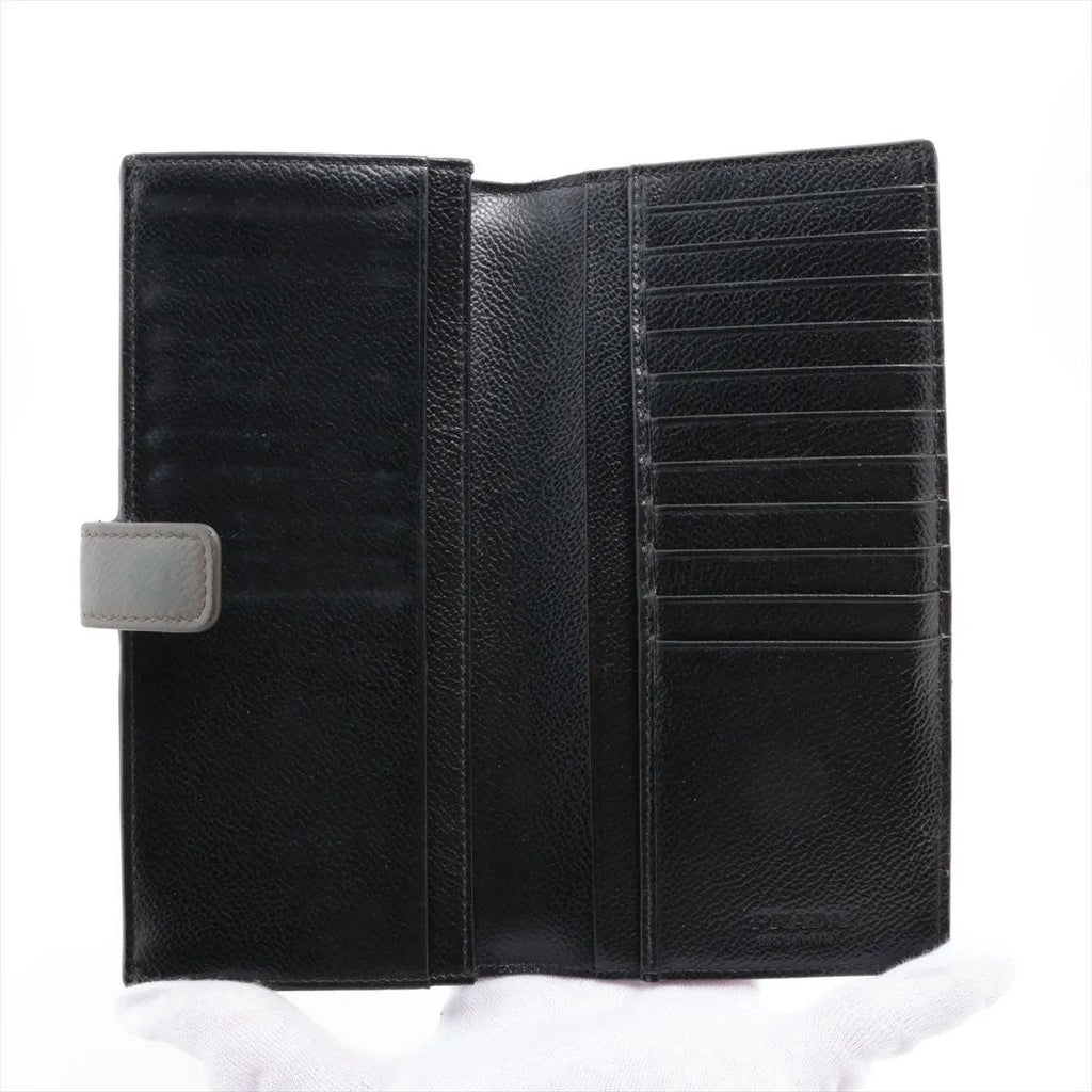 Prada Leather Wallet Bifold Gray — view 3