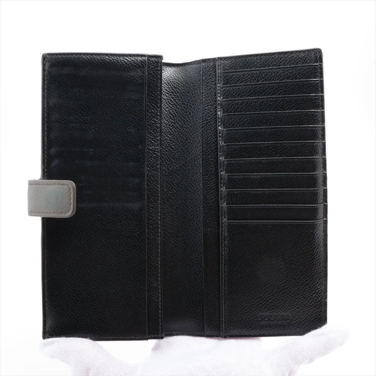 Prada Leather Wallet Bifold Gray — view 3