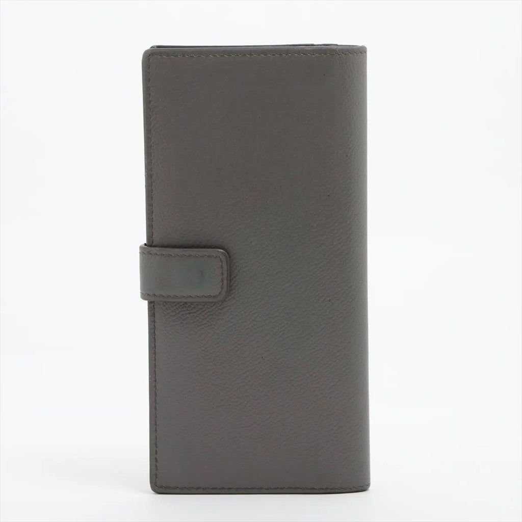 Prada Leather Wallet Bifold Gray