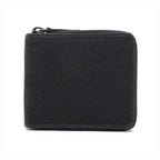 Gucci Leather Canvas Bifold Wallet Zip Around Black