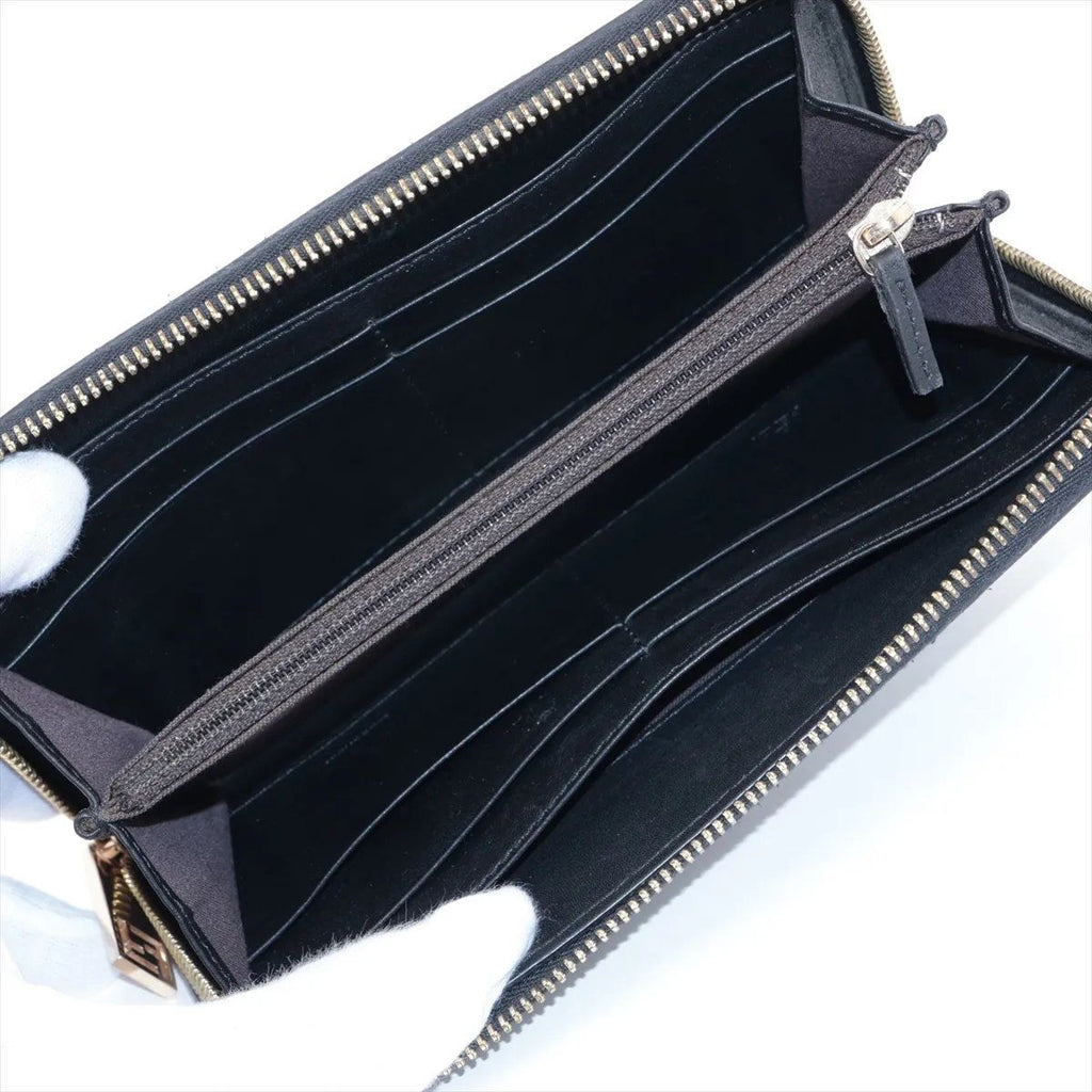 Fendi Leather Wallet Zip Around Black — view 3