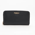 Fendi Leather Wallet Zip Around Black