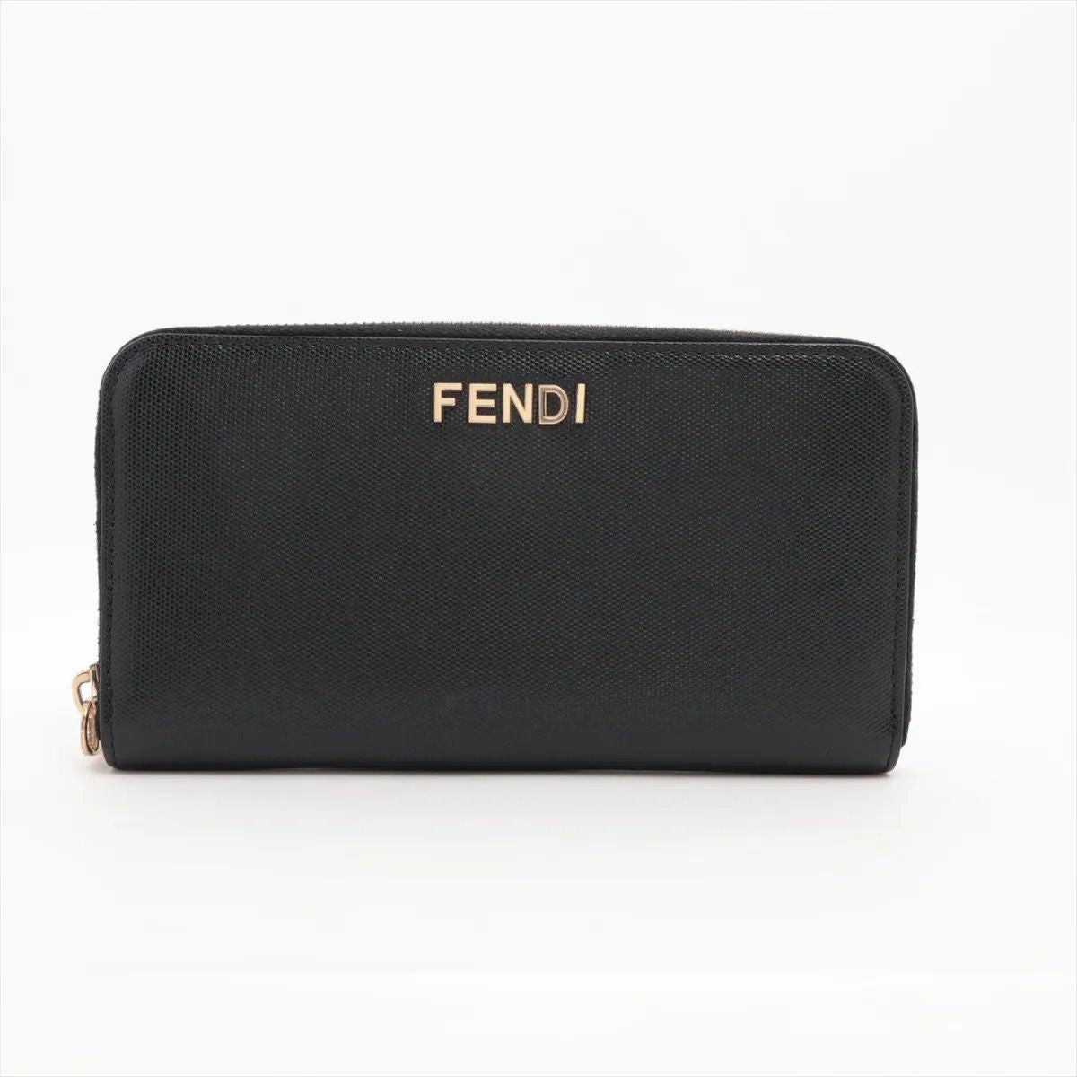 Fendi Leather Wallet Zip Around Black