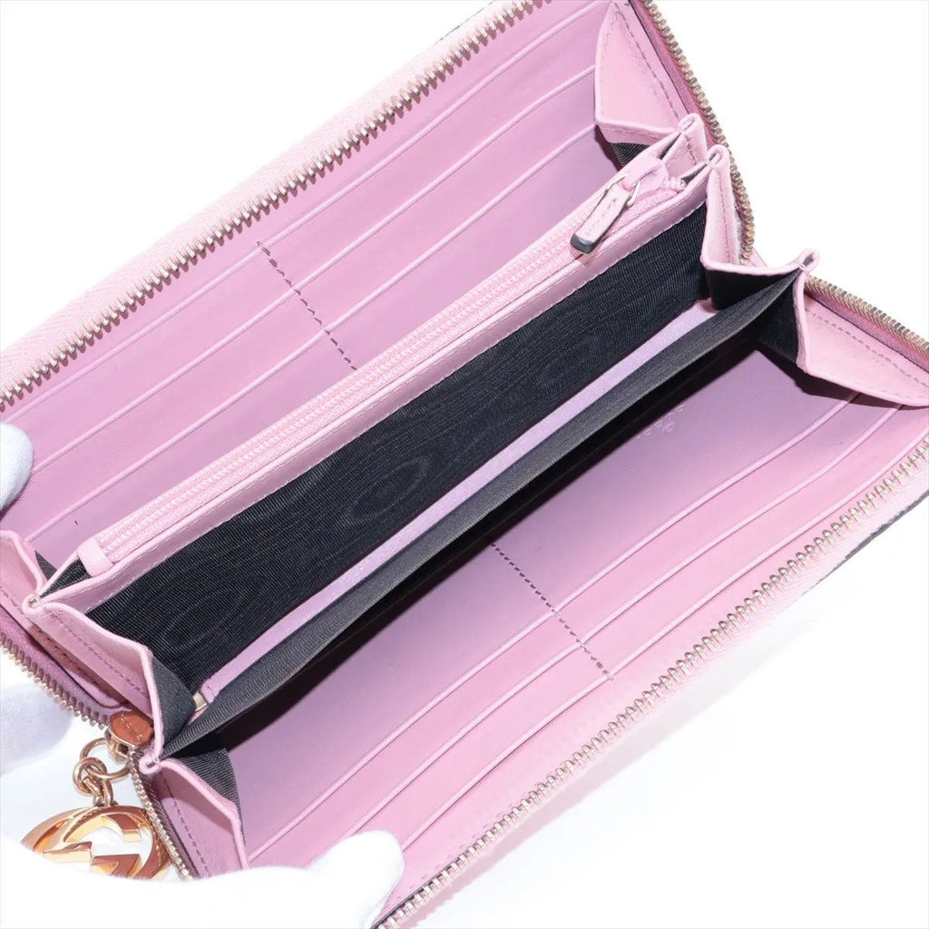 Gucci Guccissima Leather Wallet Zip Around Pink — view 3