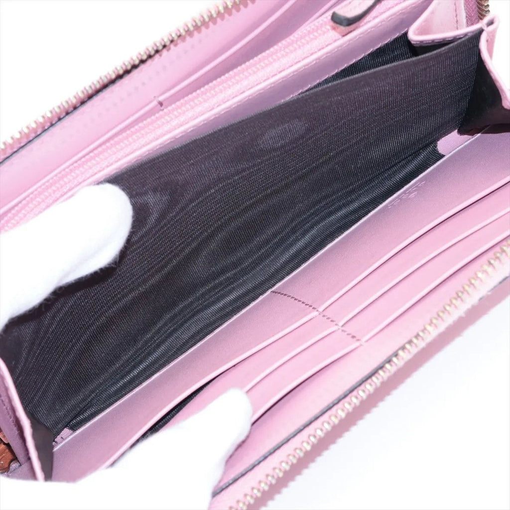 Gucci Guccissima Leather Wallet Zip Around Pink — view 6