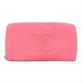 Chanel CC Logo Leather Wallet Zip Around