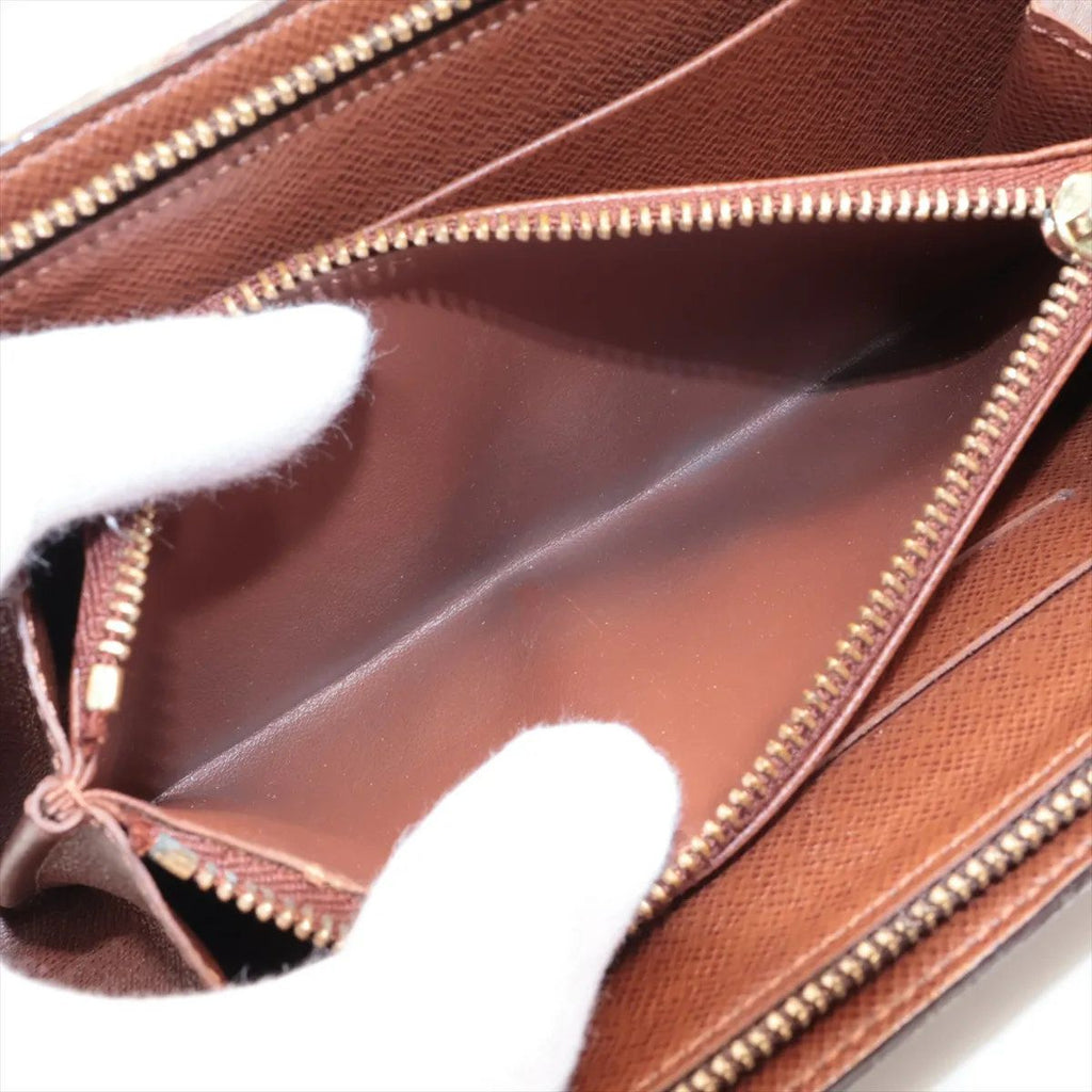 Louis Vuitton Monogram Porto Monnaie Zip Leather Wallet Zip Around — view 7