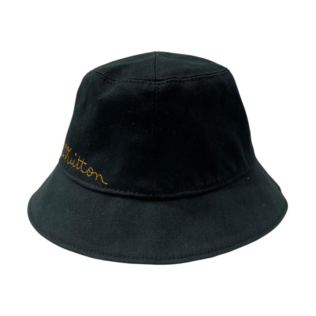 Louis Vuitton Bucket Hat Bonnet Distorted Damier Collection Cotton Black 60 — view 7