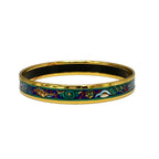 Hermes Bangle Enamel Gold Blue Multi Conch Bracelet — view 2