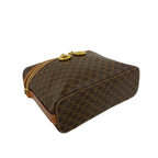 Celine Vintage Macadam Pattern Logo Ring Leather 2-Way Shoulder Bag Brown — view 7