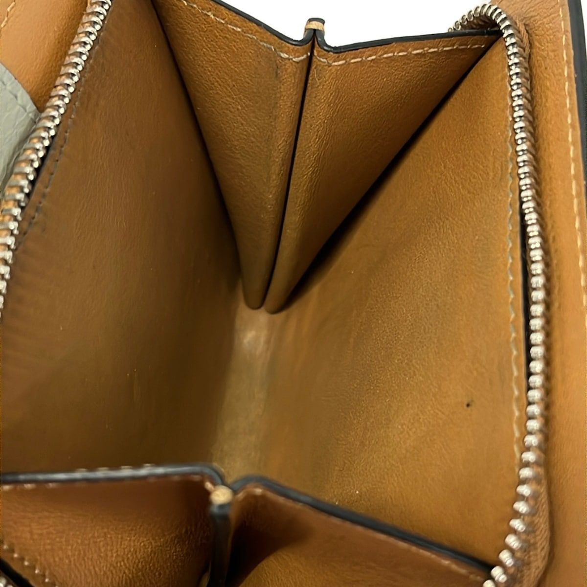 Loewe Bifold Wallet Compact Zip Gray Leather — view 4