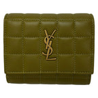 Saint Laurent Paris Trifold Wallet Cassandra Matelasse Carre Multi Fold Khaki