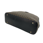 Celine Vintage Macadam Blason Pattern Leather Boston Bag Black Brown — view 8