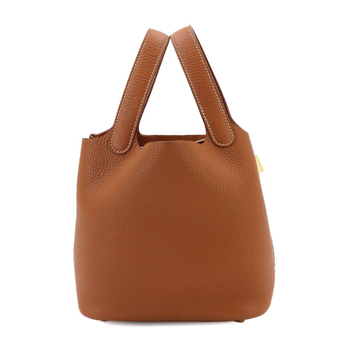 Hermes Picotin Lock PM Hand Bag Taurillon Clemence Gold — view 3