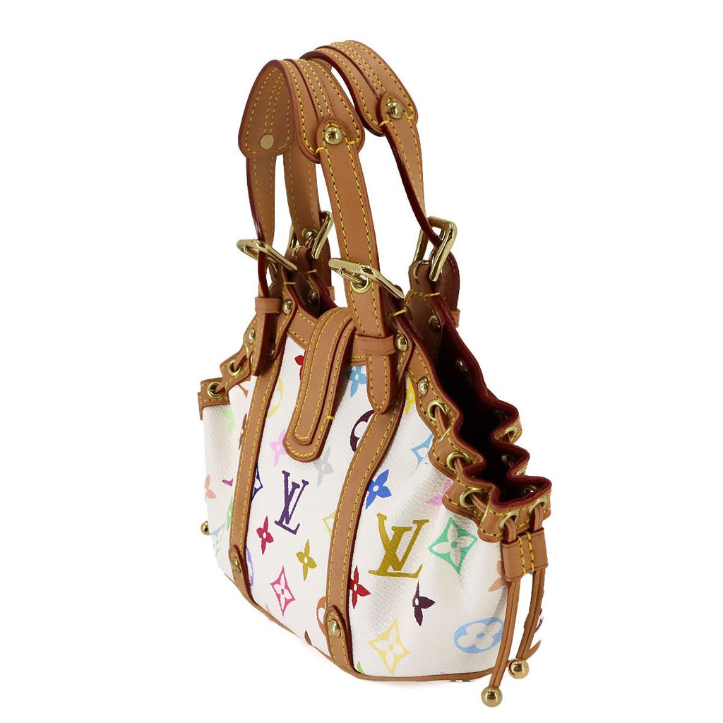 Louis Vuitton Monogram Multicolor Theda Hand Bag Blanc Gold PM — view 4