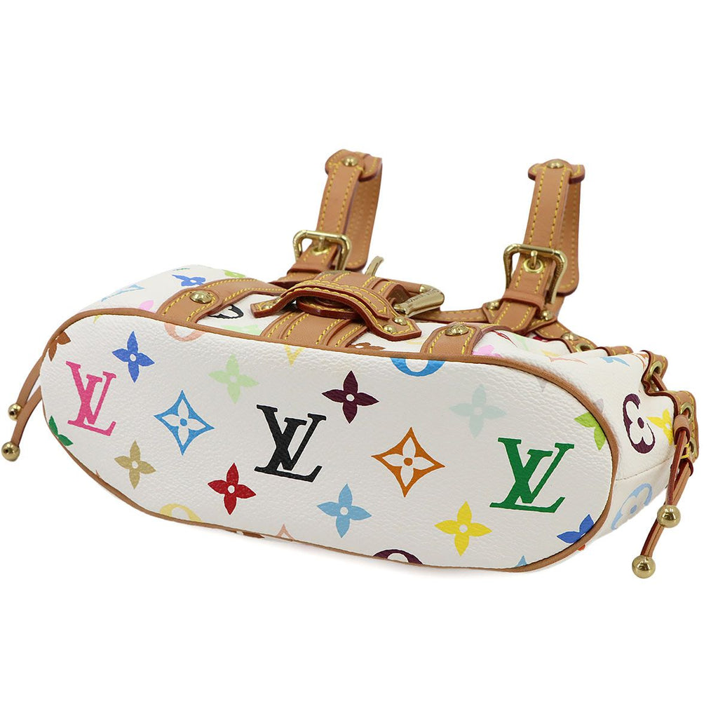 Louis Vuitton Monogram Multicolor Theda Hand Bag Blanc Gold PM — view 5