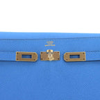 Hermes Kelly Wallet Bifold Epsom Blue Paradise Gold — view 8