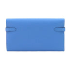 Hermes Kelly Wallet Bifold Epsom Blue Paradise Gold — view 3