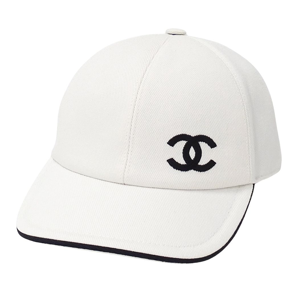 Chanel Cap Cotton White Baseball Cap Hat CC Logo