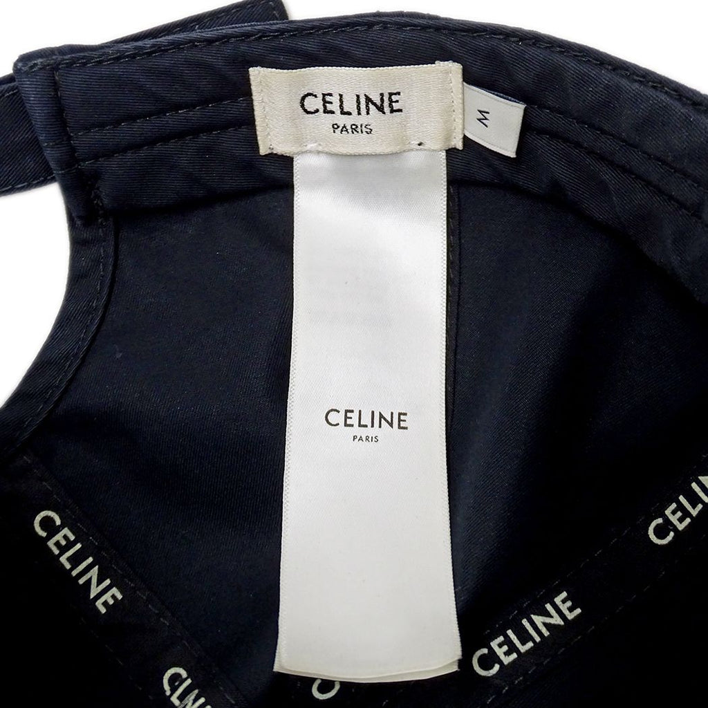 Celine Cap Cotton Black M Baseball Cap Hat Triomphe — view 6