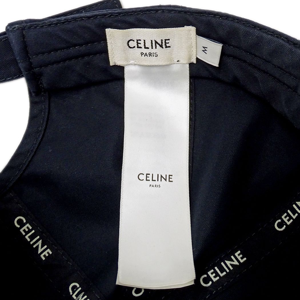 Celine Cap Cotton Black M Baseball Cap Hat Triomphe — view 6